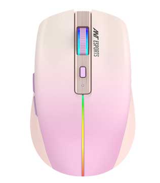 Ant Esports GM400W RGB Ergonomic Wireless Gaming Mouse (Light Pink)