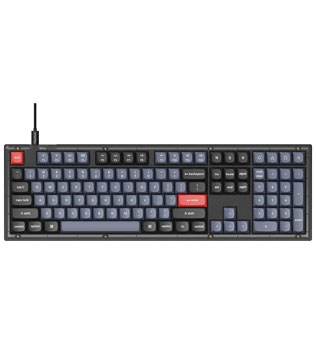 Keychron V6 QMK Custom Wired Mechanical Keyboard (Frosted Black-Translucent)