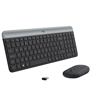 Logitech MK470 Slim Wireless Keyboard and Mouse Set (Graphite)