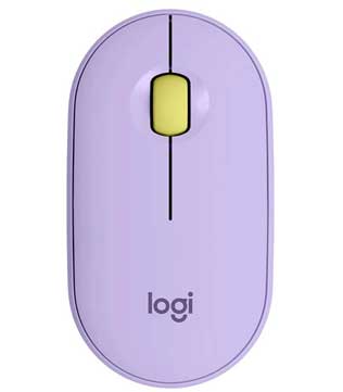 Logitech Pebble M350 Wireless Mouse Lavender Lemonade