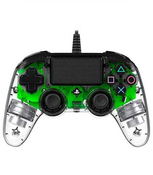 Nacon Illuminated Wired Compact Controller (Green) (Compatible with PC) PS4