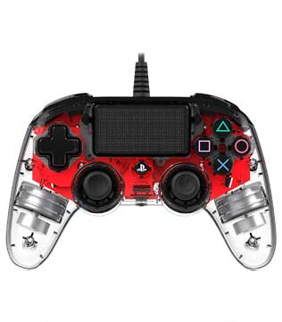 Nacon Illuminated Wired Compact Controller (Red) (Compatible with PC) PS4