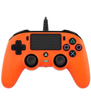 Nacon Orange Wired Compact Controller (Compatible with PC) PS4