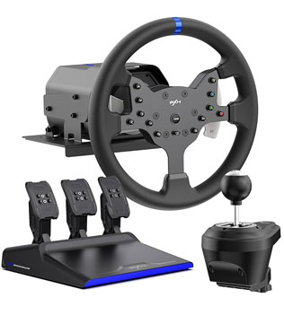 PXN V99 Force Feedback Racing Wheel with Clutch & Shifter (PS5, PC, Xbox One)