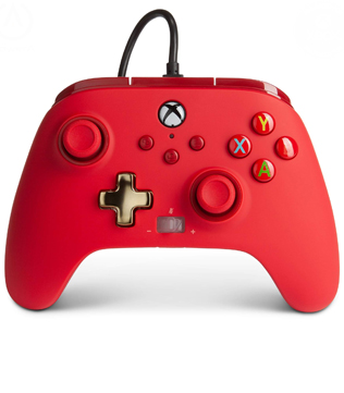 PowerA Enhanced Wired Gaming Controller for Xbox Series X/S or Xbox One, Red (Officially Licensed)