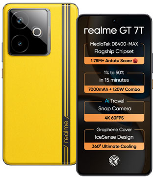 Realme GT 7T 5G 8GB RAM, 256GB Storage (Any Color)