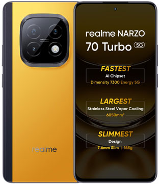 Realme Narzo 70 Turbo 5G 6GB RAM, 128GB Storage (Any Color)