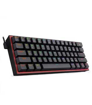 Redragon Fizz K617 60% Wired Mechanical Keyboard Black (Red Switches)