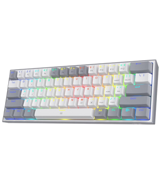 Redragon Fizz K617 60% Wired Mechanical Keyboard White (Red Switches)