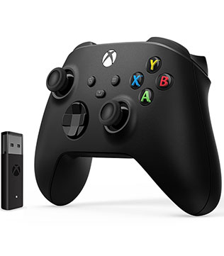 Microsoft Xbox Series Wireless Controller (Carbon Black) with Wireless Adapter for Windows