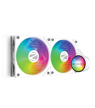 ZEBRONICS (AIO240AW) 240mm ARGB Liquid Cooler with Remote control (White)